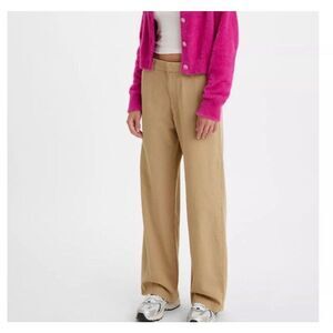 LEVIS Baggy Trousers Womens 29 Khaki Brown Relaxed Wide Straight Leg Chino Pants